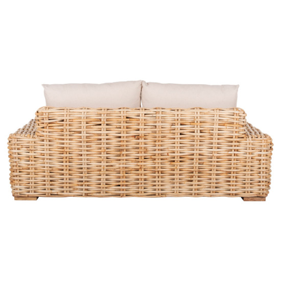 ΚΑΝΑΠΕΣ 2-ΘΕΣΙΟΣ TROPEL HM9809 ΞΥΛΟ MANGO-RATTAN ΦΥΣΙΚΟ-ΛΕΥΚΑ ΜΑΞΙΛΑΡΙΑ 192x88x70-85Υεκ.